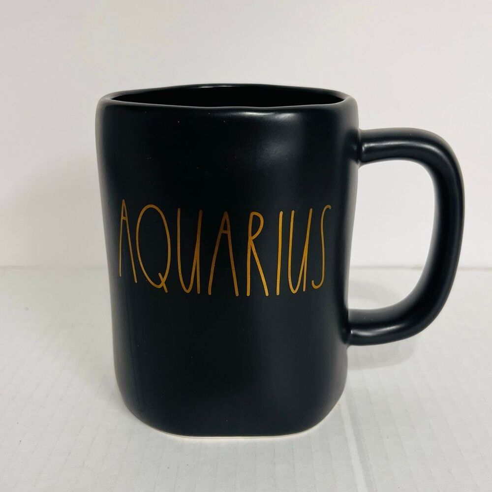 Rae Dunn Black AQUARIUS Mug